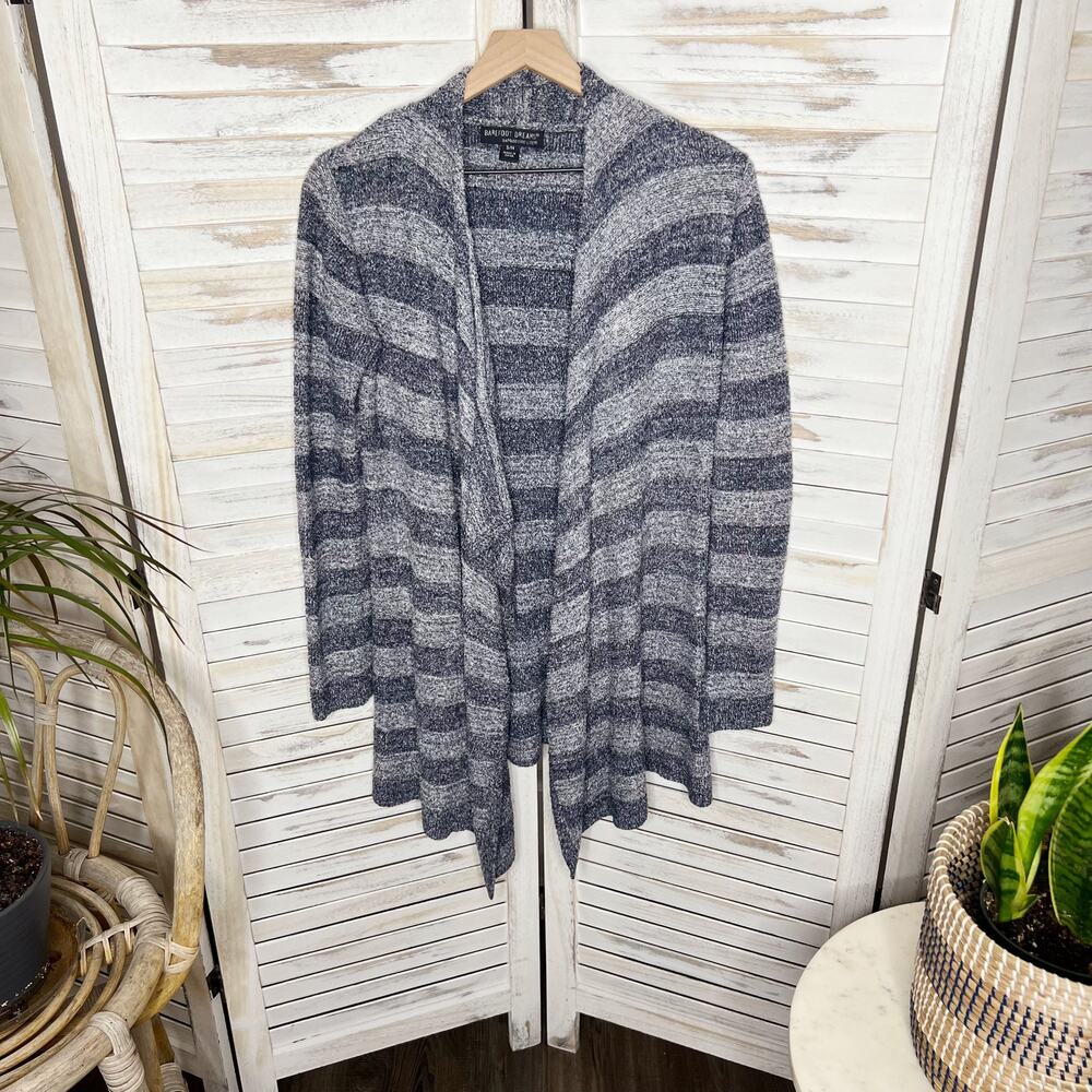 BAREFOOT DREAMS Women's S M Cozy Chic Calypso Island Wrap Cardigan Navy Stripe - Picture 13 of 13